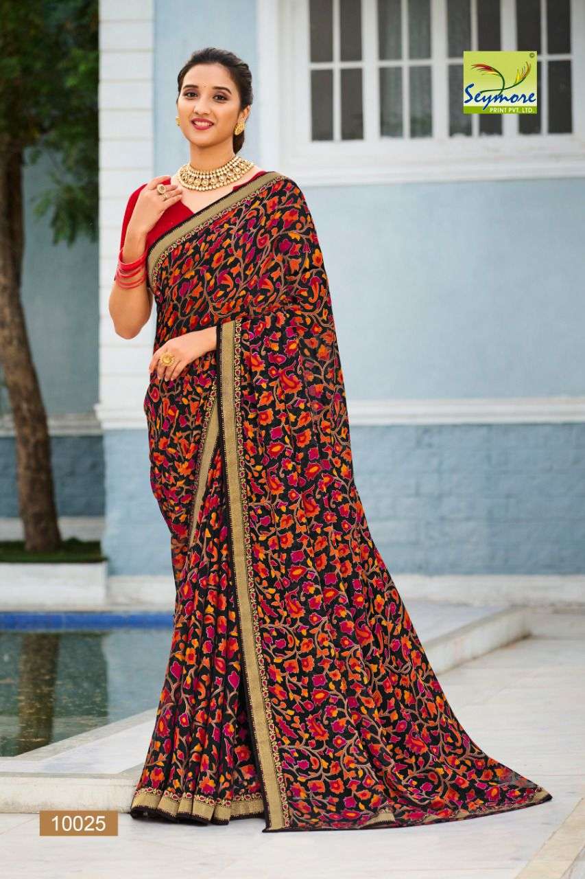 CHANDAN VOL-2 BY SEYMORE 10019 TO 10036 SERIES INDIAN TRADITIONAL WEAR COLLECTION BEAUTIFUL STYLISH FANCY COLORFUL PARTY WEAR & OCCASIONAL WEAR BRASSO SAREES AT WHOLESALE PRICE
