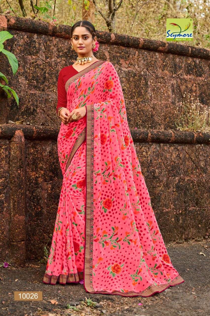 CHANDAN VOL-2 BY SEYMORE 10019 TO 10036 SERIES INDIAN TRADITIONAL WEAR COLLECTION BEAUTIFUL STYLISH FANCY COLORFUL PARTY WEAR & OCCASIONAL WEAR BRASSO SAREES AT WHOLESALE PRICE