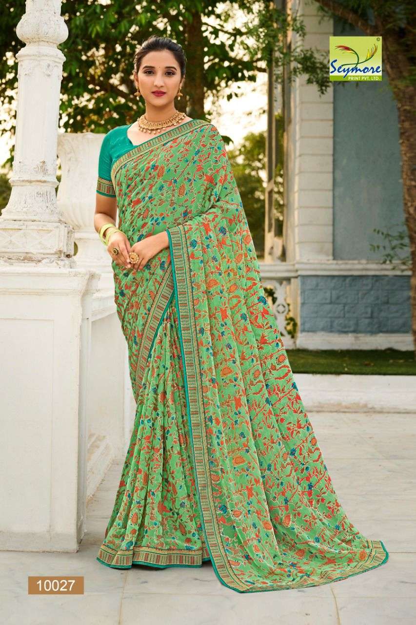 CHANDAN VOL-2 BY SEYMORE 10019 TO 10036 SERIES INDIAN TRADITIONAL WEAR COLLECTION BEAUTIFUL STYLISH FANCY COLORFUL PARTY WEAR & OCCASIONAL WEAR BRASSO SAREES AT WHOLESALE PRICE