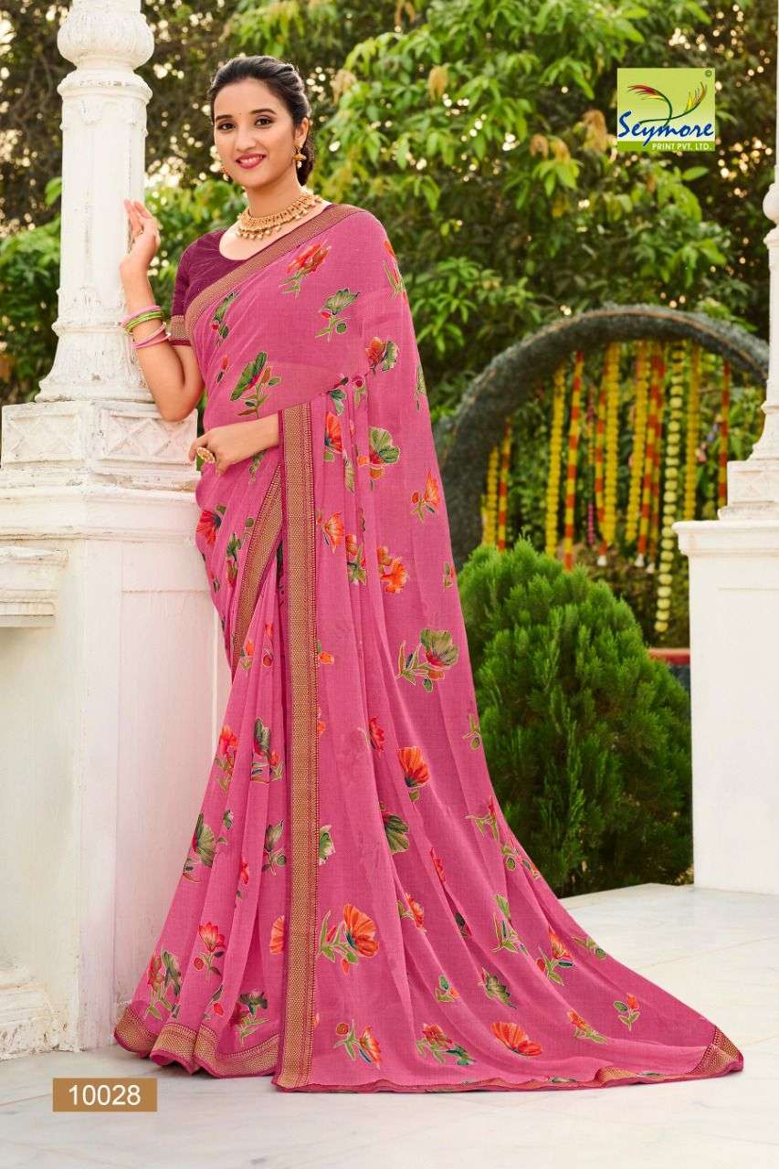 CHANDAN VOL-2 BY SEYMORE 10019 TO 10036 SERIES INDIAN TRADITIONAL WEAR COLLECTION BEAUTIFUL STYLISH FANCY COLORFUL PARTY WEAR & OCCASIONAL WEAR BRASSO SAREES AT WHOLESALE PRICE