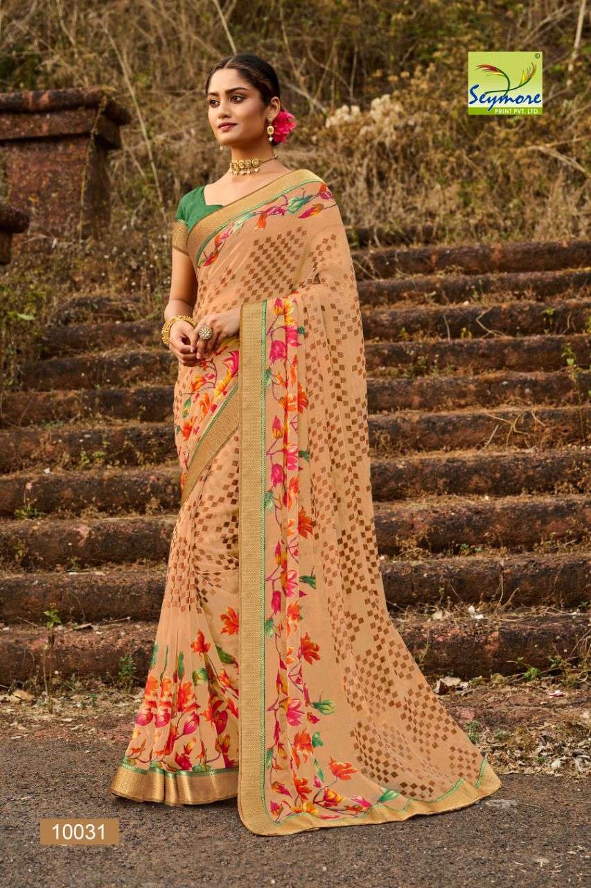 CHANDAN VOL-2 BY SEYMORE 10019 TO 10036 SERIES INDIAN TRADITIONAL WEAR COLLECTION BEAUTIFUL STYLISH FANCY COLORFUL PARTY WEAR & OCCASIONAL WEAR BRASSO SAREES AT WHOLESALE PRICE