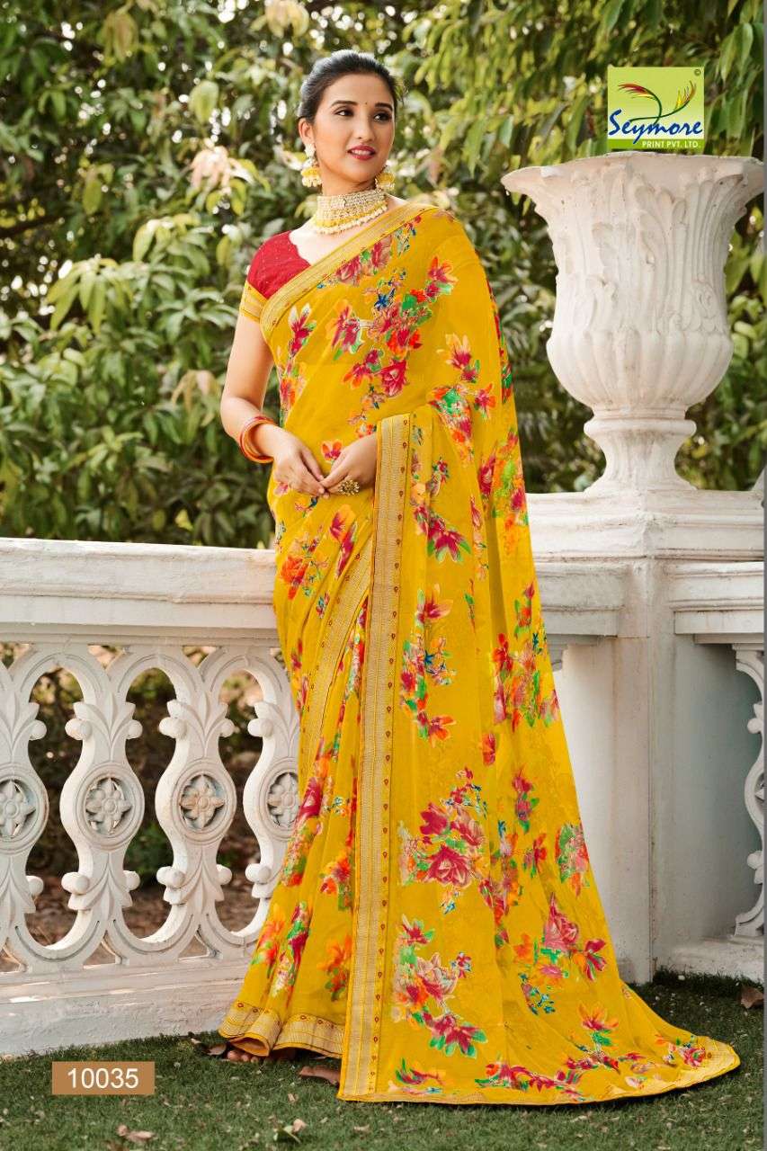 CHANDAN VOL-2 BY SEYMORE 10019 TO 10036 SERIES INDIAN TRADITIONAL WEAR COLLECTION BEAUTIFUL STYLISH FANCY COLORFUL PARTY WEAR & OCCASIONAL WEAR BRASSO SAREES AT WHOLESALE PRICE