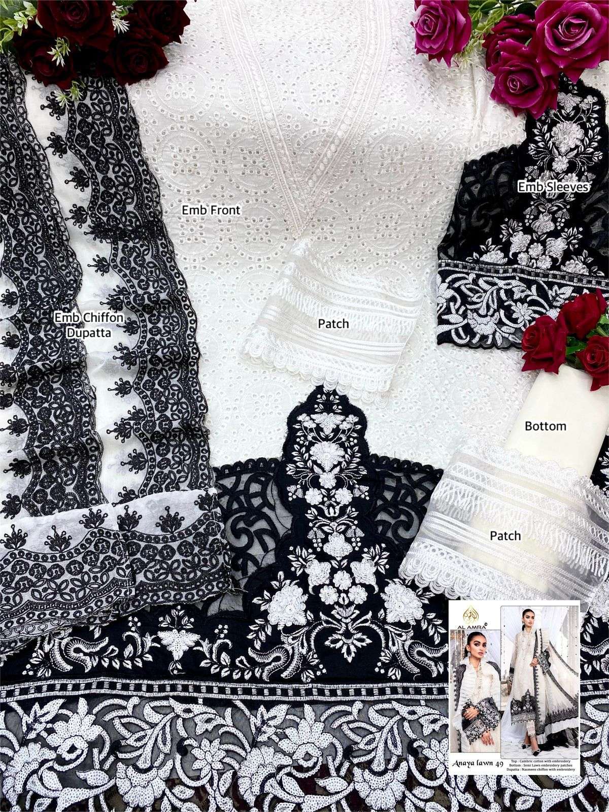ANAYA LAWN 41 SERIES BY AL AMRA 41 TO 42 SERIES PAKISTANI SUITS BEAUTIFUL FANCY COLORFUL STYLISH PARTY WEAR & OCCASIONAL WEAR CAMBRIC COTTON PRINT WITH EMBROIDERY DRESSES AT WHOLESALE PRICE