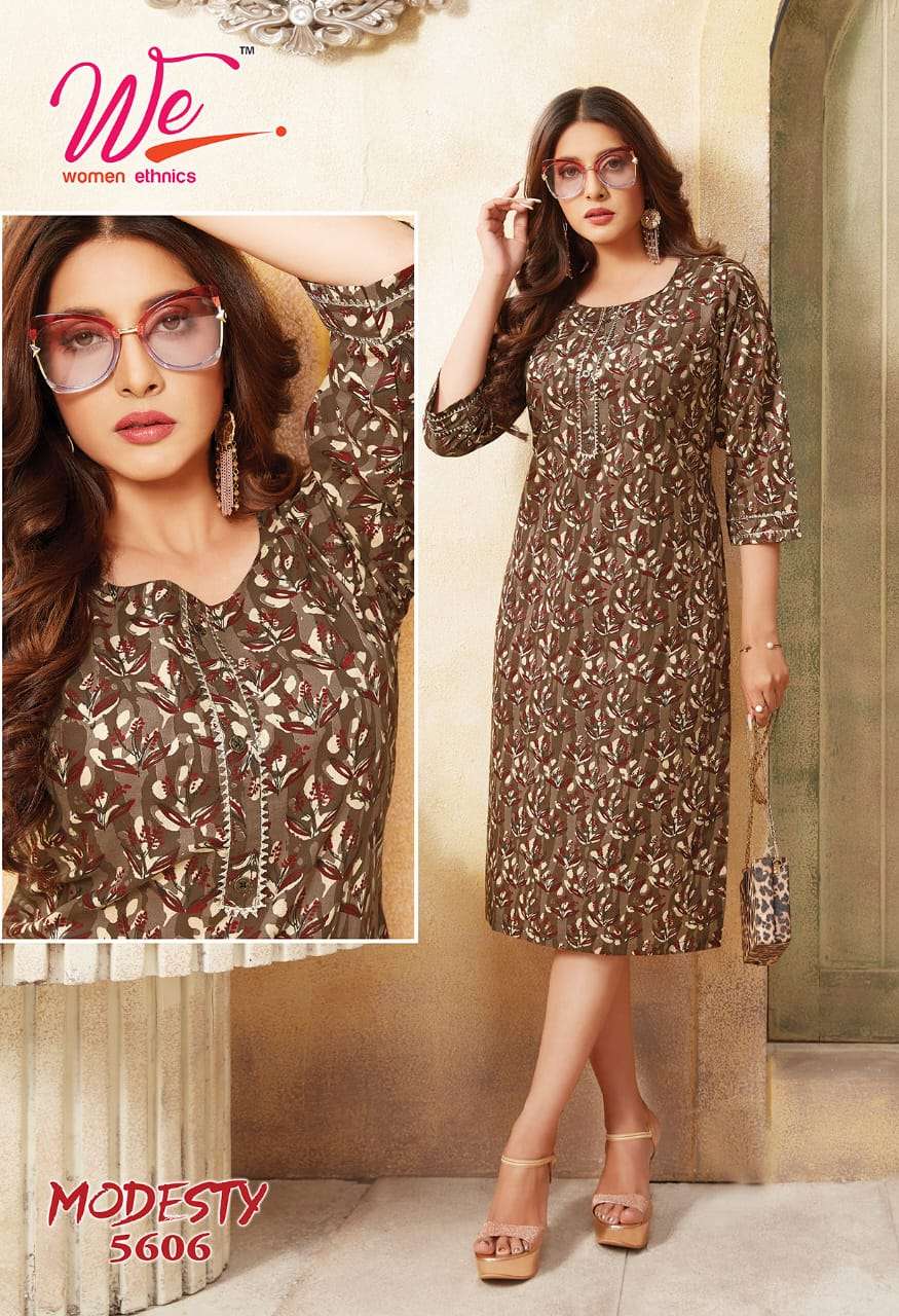 MODESTY BY WOMEN ETHNIC 5601 TO 5608 SERIES DESIGNER STYLISH FANCY COLORFUL BEAUTIFUL PARTY WEAR & ETHNIC WEAR COLLECTION PURE COTTON KURTIS AT WHOLESALE PRICE