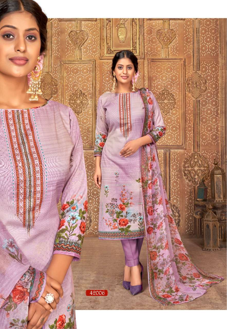 PUNJABI KUDI VOL-42 BY SHIV GORI SILK MILLS 42001 TO 42012 SERIES BEAUTIFUL WINTER COLLECTION SUITS STYLISH FANCY COLORFUL CASUAL WEAR & ETHNIC WEAR COTTON PRINT DRESSES AT WHOLESALE PRICE