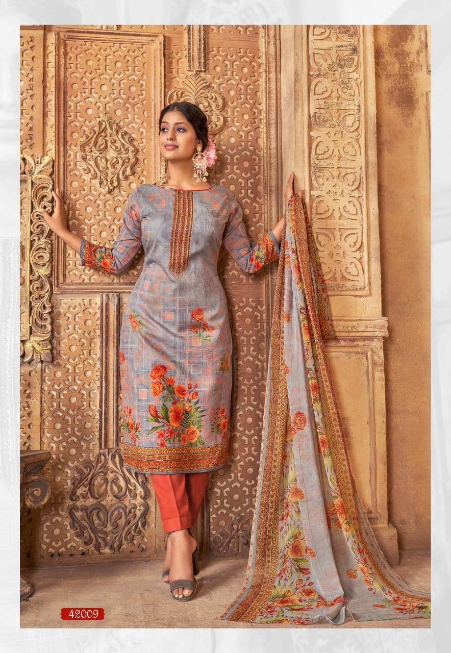 PUNJABI KUDI VOL-42 BY SHIV GORI SILK MILLS 42001 TO 42012 SERIES BEAUTIFUL WINTER COLLECTION SUITS STYLISH FANCY COLORFUL CASUAL WEAR & ETHNIC WEAR COTTON PRINT DRESSES AT WHOLESALE PRICE