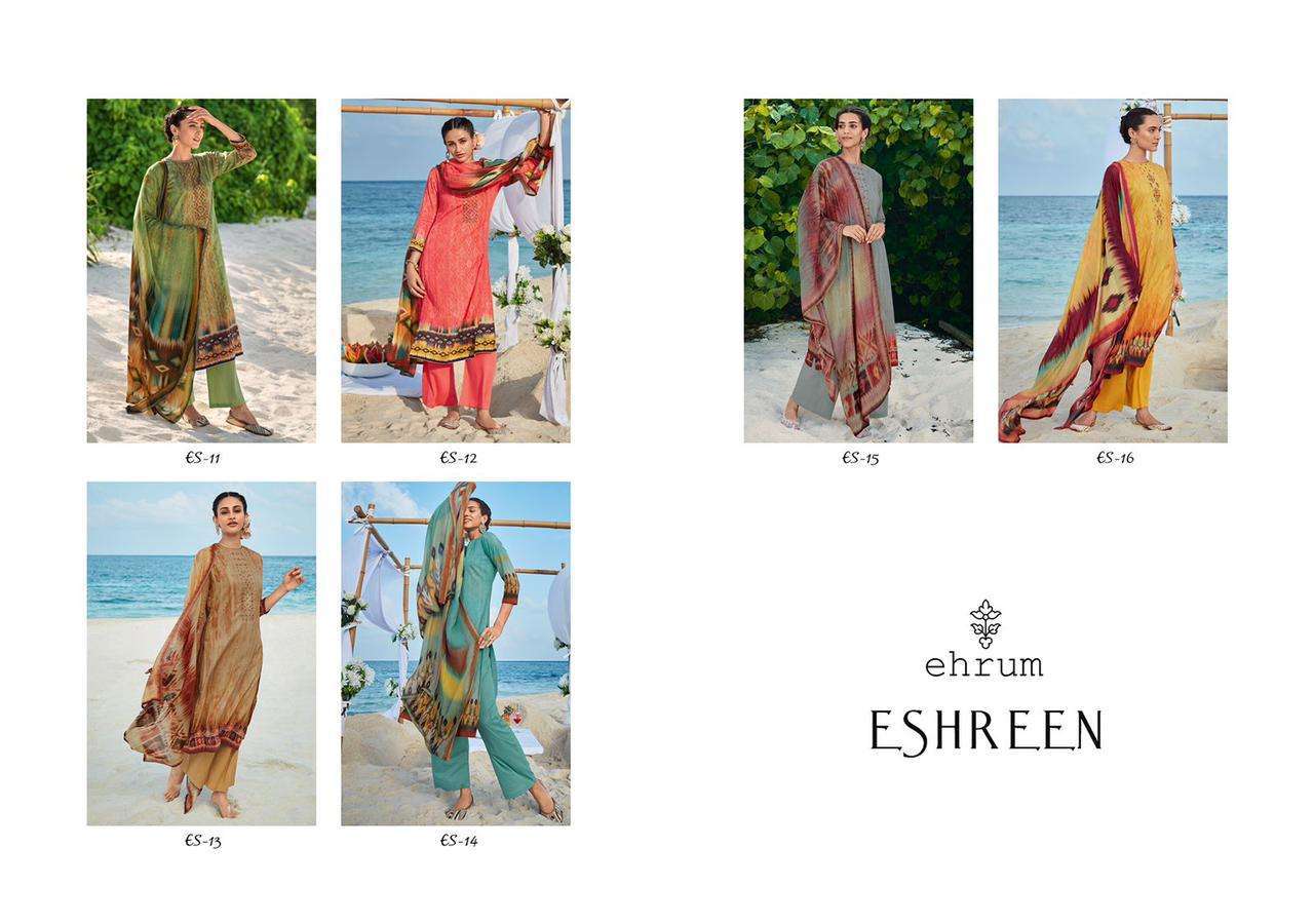 ESHREEN BY EHRUM 11 TO 16 SERIES BEAUTIFUL SUITS COLORFUL STYLISH FANCY CASUAL WEAR & ETHNIC WEAR COTTON SATIN PRINT DRESSES AT WHOLESALE PRICE