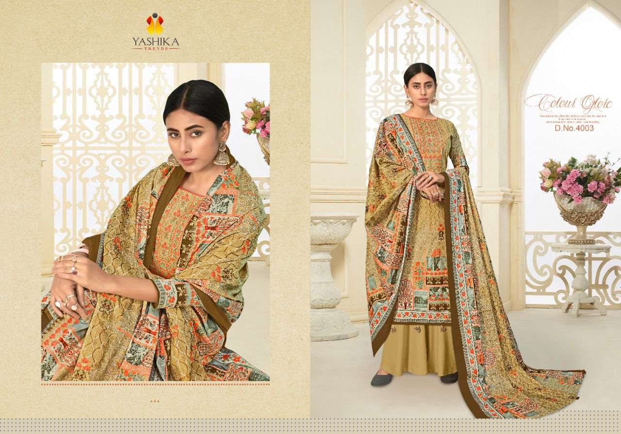 ZULFFAT VOL-4 BY YASHIKA TRENDS 4001 TO 4006 SERIES BEAUTIFUL STYLISH SUITS FANCY COLORFUL CASUAL WEAR & ETHNIC WEAR & READY TO WEAR PURE LAWN PRINTED DRESSES AT WHOLESALE PRICE