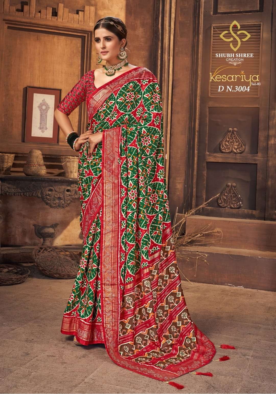 KESARIYA VOL-3 BY SHUBH SHREE 3001 TO 3006 SERIES INDIAN TRADITIONAL WEAR COLLECTION BEAUTIFUL STYLISH FANCY COLORFUL PARTY WEAR & OCCASIONAL WEAR TUSSAR SILK SAREES AT WHOLESALE PRICE