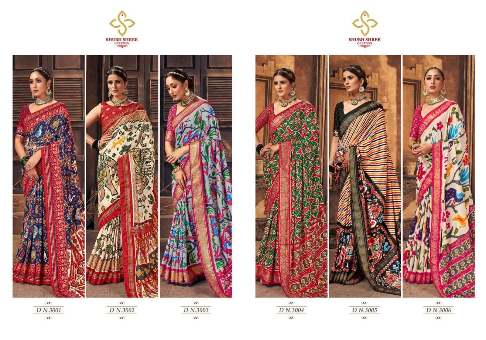 KESARIYA VOL-3 BY SHUBH SHREE 3001 TO 3006 SERIES INDIAN TRADITIONAL WEAR COLLECTION BEAUTIFUL STYLISH FANCY COLORFUL PARTY WEAR & OCCASIONAL WEAR TUSSAR SILK SAREES AT WHOLESALE PRICE