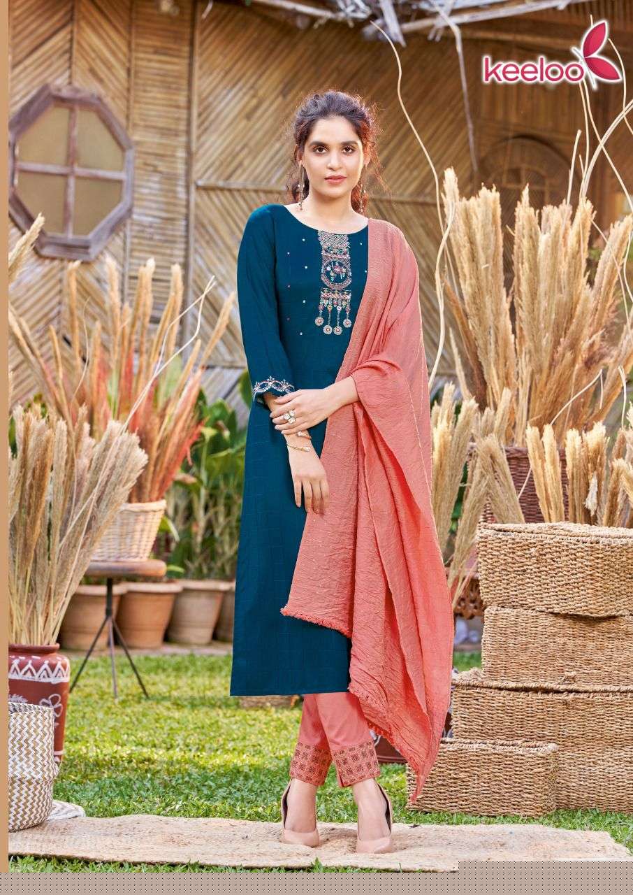 BITU VOL-1 BY KEELOO 1001 TO 1006 SERIES BEAUTIFUL SUITS COLORFUL STYLISH FANCY CASUAL WEAR & ETHNIC WEAR VISCOSE STRIPE DRESSES AT WHOLESALE PRICE