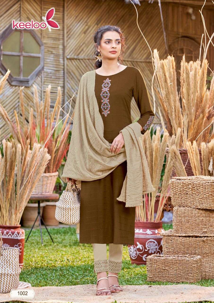 BITU VOL-1 BY KEELOO 1001 TO 1006 SERIES BEAUTIFUL SUITS COLORFUL STYLISH FANCY CASUAL WEAR & ETHNIC WEAR VISCOSE STRIPE DRESSES AT WHOLESALE PRICE
