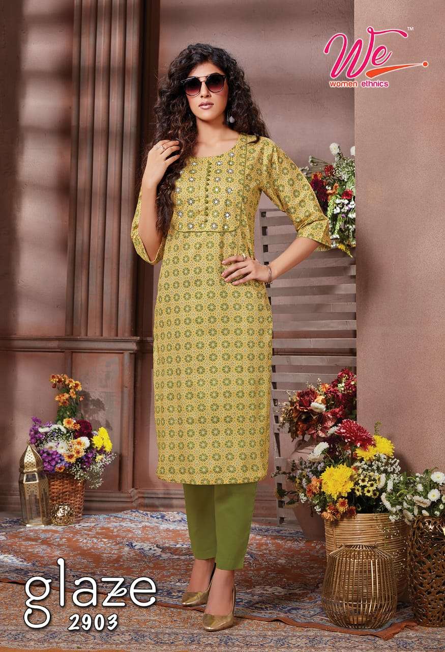 GLACE BY WOMEN ETHNIC 2901 TO 2908 SERIES DESIGNER STYLISH FANCY COLORFUL BEAUTIFUL PARTY WEAR & ETHNIC WEAR COLLECTION PURE COTTON KURTIS WITH BOTTOM AT WHOLESALE PRICE