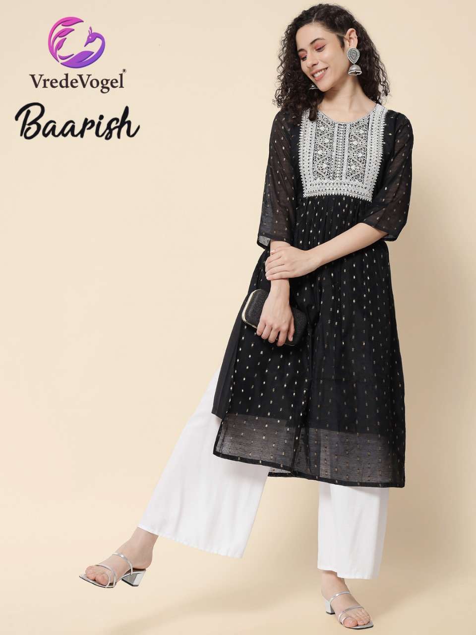 BAARISH BY VREDE VOGEL 1001 TO 1007 SERIES DESIGNER STYLISH FANCY COLORFUL BEAUTIFUL PARTY WEAR & ETHNIC WEAR COLLECTION MODAL CHANDERI KURTIS AT WHOLESALE PRICE
