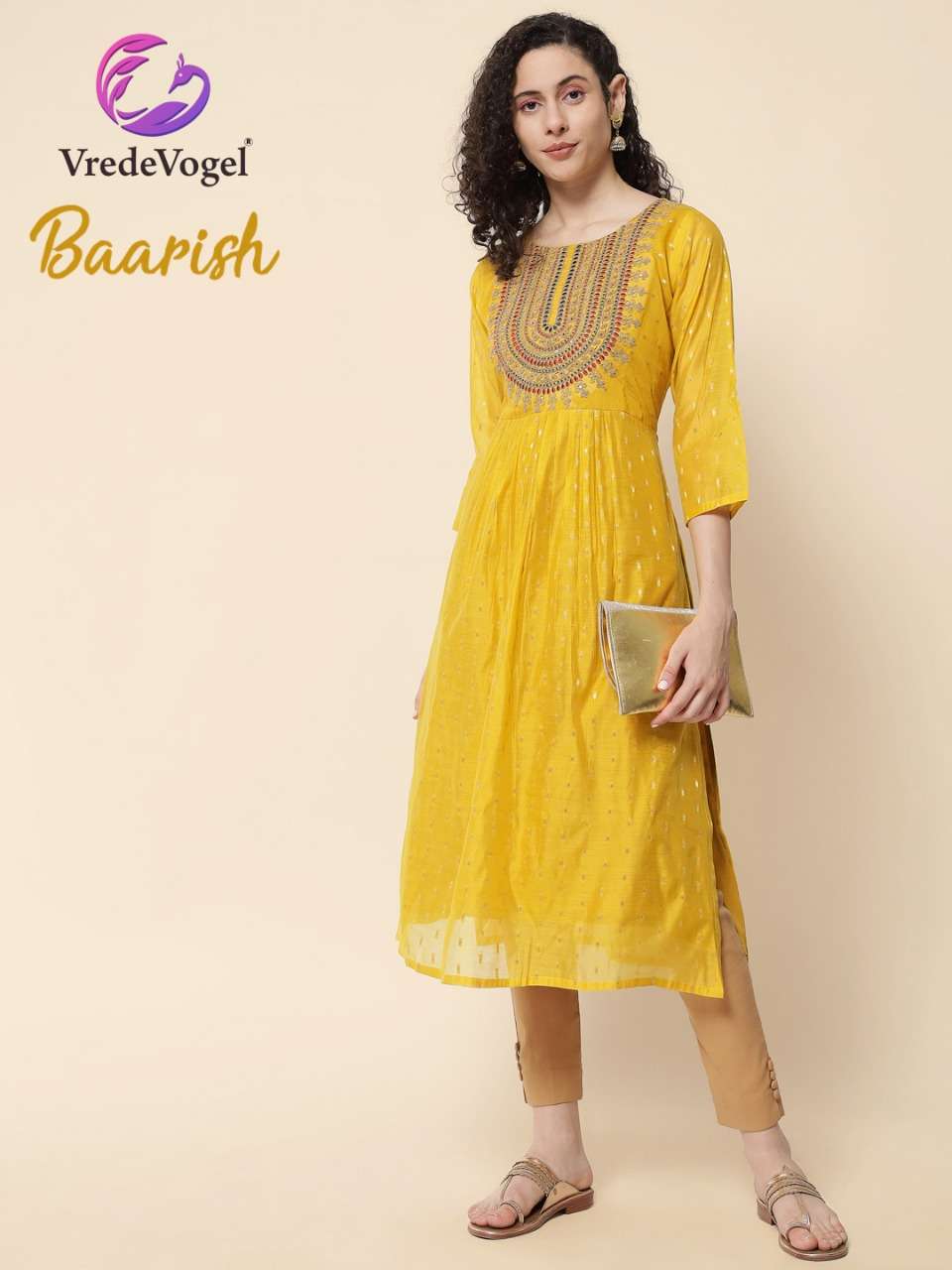 BAARISH BY VREDE VOGEL 1001 TO 1007 SERIES DESIGNER STYLISH FANCY COLORFUL BEAUTIFUL PARTY WEAR & ETHNIC WEAR COLLECTION MODAL CHANDERI KURTIS AT WHOLESALE PRICE