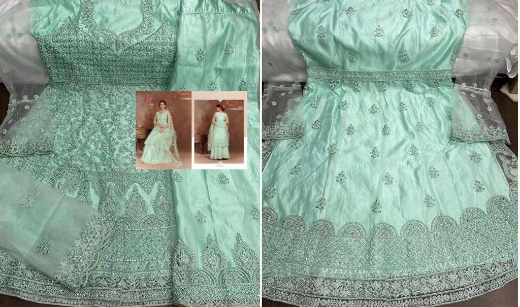 MISHAAL 101 SERIES BY MISHAAL FAB 101 TO 104 SERIES BEAUTIFUL PAKISTANI SUITS STYLISH COLORFUL FANCY CASUAL WEAR & ETHNIC WEAR NET EMBROIDERED DRESSES AT WHOLESALE PRICE