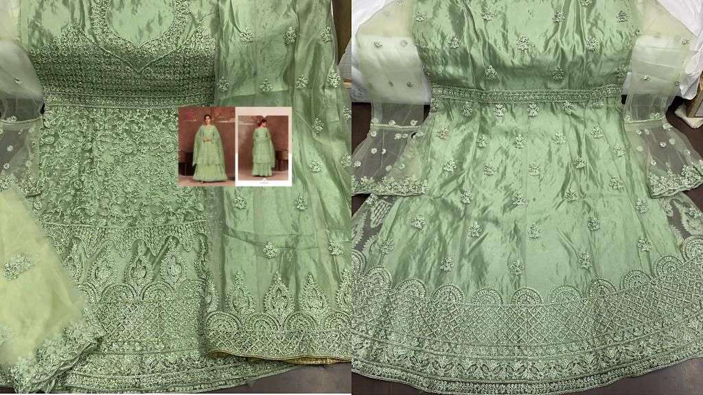 MISHAAL 101 SERIES BY MISHAAL FAB 101 TO 104 SERIES BEAUTIFUL PAKISTANI SUITS STYLISH COLORFUL FANCY CASUAL WEAR & ETHNIC WEAR NET EMBROIDERED DRESSES AT WHOLESALE PRICE