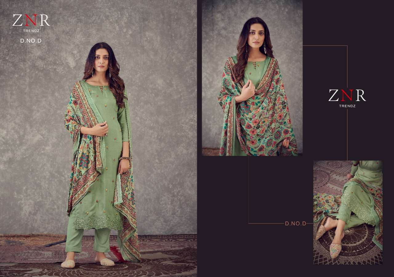 RESHAM BY ZNR TRENDZ A TO D SERIES BEAUTIFUL SUITS COLORFUL STYLISH FANCY CASUAL WEAR & ETHNIC WEAR MUSLIN EMBROIDERED DRESSES AT WHOLESALE PRICE