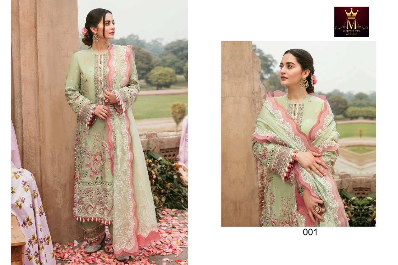 AFROZ VOL-1 BY MEHTAB TEX 001 TO 0003 SERIES PAKISTANI SUITS BEAUTIFUL FANCY COLORFUL STYLISH PARTY WEAR & OCCASIONAL WEAR GEORGETTE WITH EMBROIDERY DRESSES AT WHOLESALE PRICE