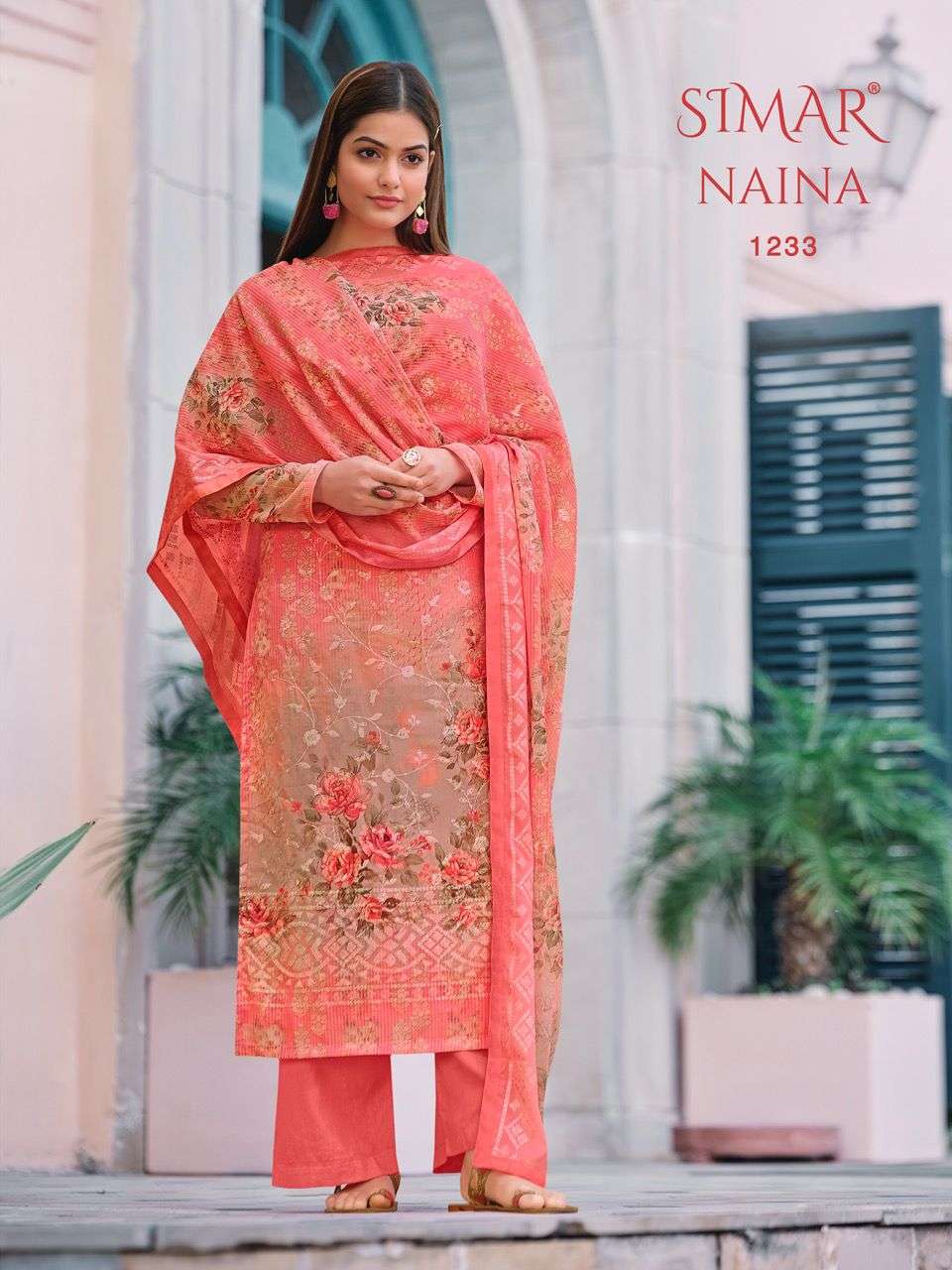NAINA BY GLOSSY 1231 TO 1238 SERIES BEAUTIFUL SUITS COLORFUL STYLISH FANCY CASUAL WEAR & ETHNIC WEAR PURE GEORGETTE EMBROIDERED DRESSES AT WHOLESALE PRICE