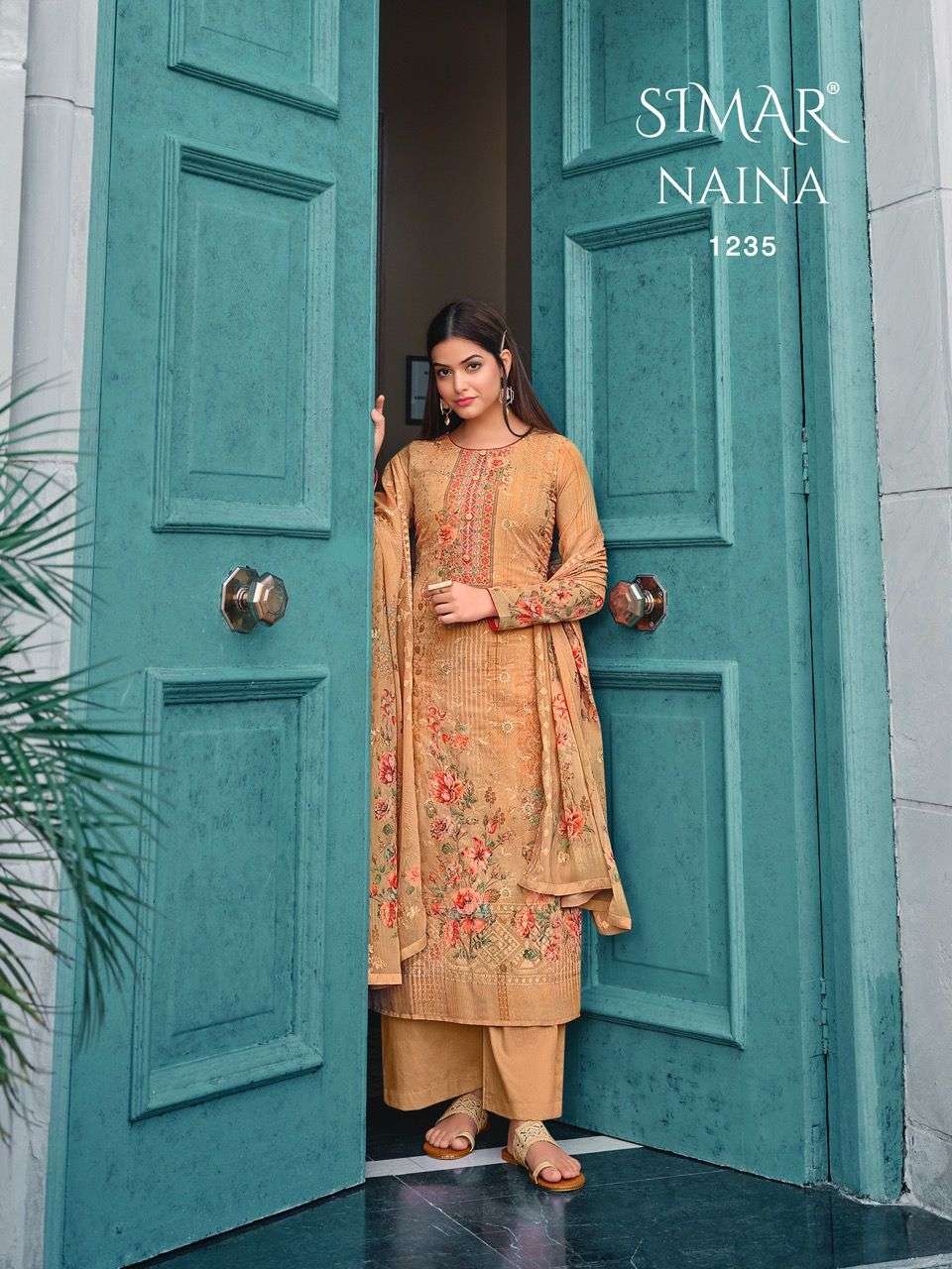 NAINA BY GLOSSY 1231 TO 1238 SERIES BEAUTIFUL SUITS COLORFUL STYLISH FANCY CASUAL WEAR & ETHNIC WEAR PURE GEORGETTE EMBROIDERED DRESSES AT WHOLESALE PRICE