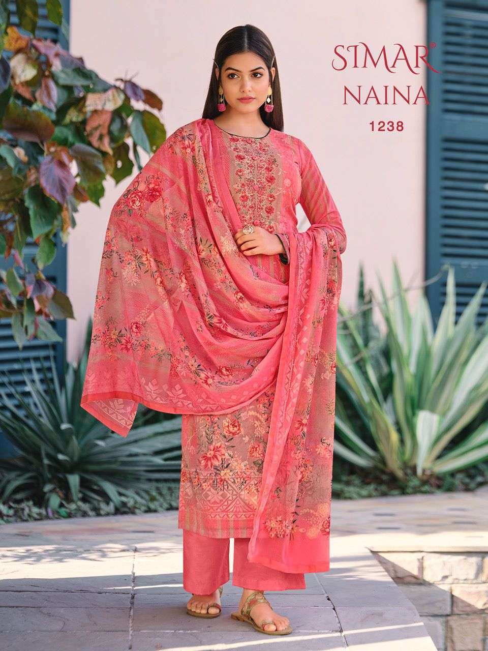 NAINA BY GLOSSY 1231 TO 1238 SERIES BEAUTIFUL SUITS COLORFUL STYLISH FANCY CASUAL WEAR & ETHNIC WEAR PURE GEORGETTE EMBROIDERED DRESSES AT WHOLESALE PRICE