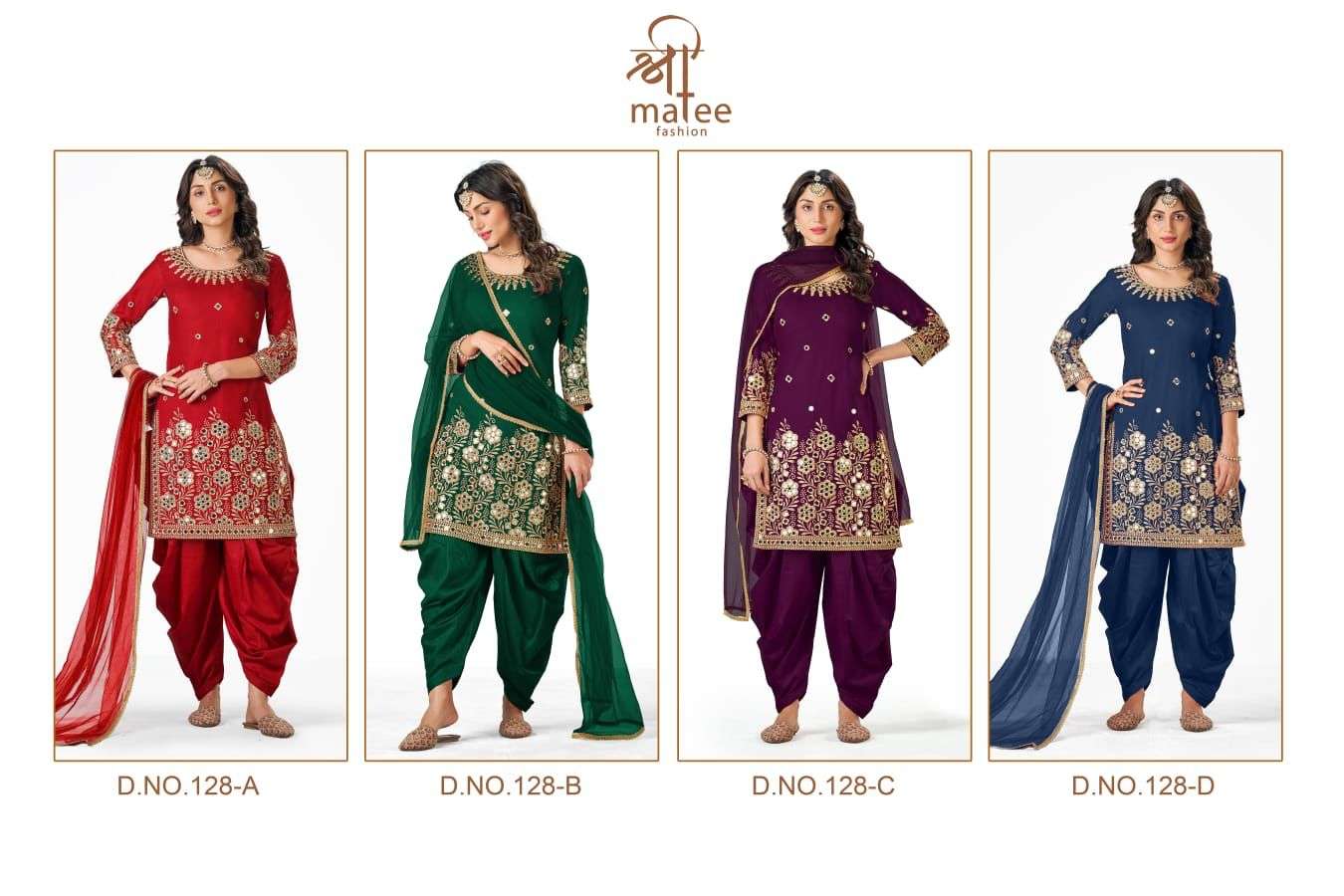 Bebo Vol-11 By Shree Matee Fashion 128-A To 128-D Series Designer Festive Suits Collection Beautiful Stylish Fancy Colorful Party Wear & Occasional Wear Soft Silk Embroidered Dresses At Wholesale Price