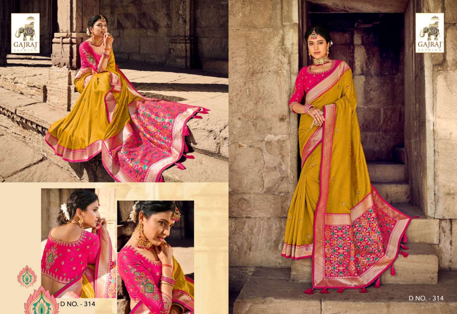GAJRAJ 306 SERIES BY GAJRAJ FASHION 306 TO 317 SERIES INDIAN TRADITIONAL WEAR COLLECTION BEAUTIFUL STYLISH FANCY COLORFUL PARTY WEAR & OCCASIONAL WEAR SILK SAREES AT WHOLESALE PRICE