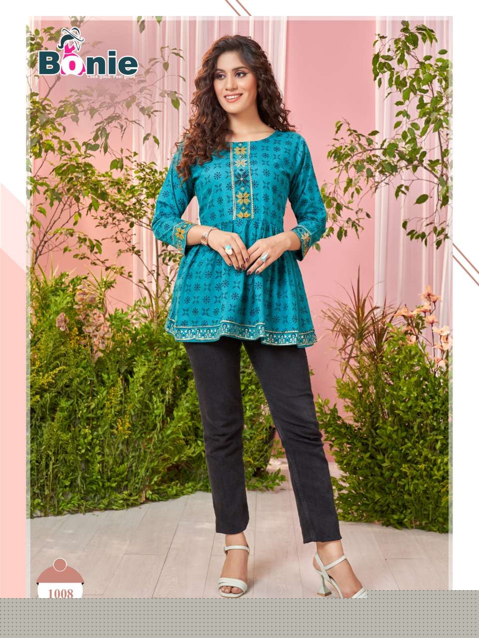 GRACE BY BONIE 1001 TO 1008 SERIES BEAUTIFUL STYLISH FANCY COLORFUL CASUAL WEAR & ETHNIC WEAR COTTON TOPS AT WHOLESALE PRICE