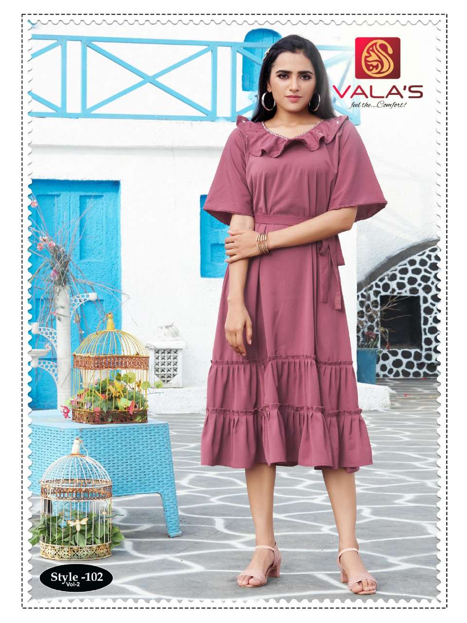 STYLE VOL-2 BY VALAS 101 TO 106 SERIES BEAUTIFUL SUITS COLORFUL STYLISH FANCY CASUAL WEAR & ETHNIC WEAR RAYON DRESSES AT WHOLESALE PRICE