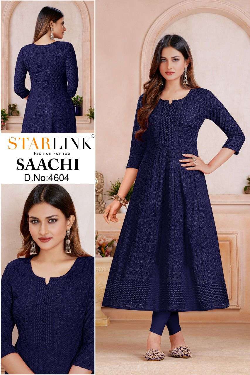 SAACHI BY STARLINK 4601 TO 4620 SERIES DESIGNER STYLISH FANCY COLORFUL BEAUTIFUL PARTY WEAR & ETHNIC WEAR COLLECTION RAYON KURTIS AT WHOLESALE PRICE