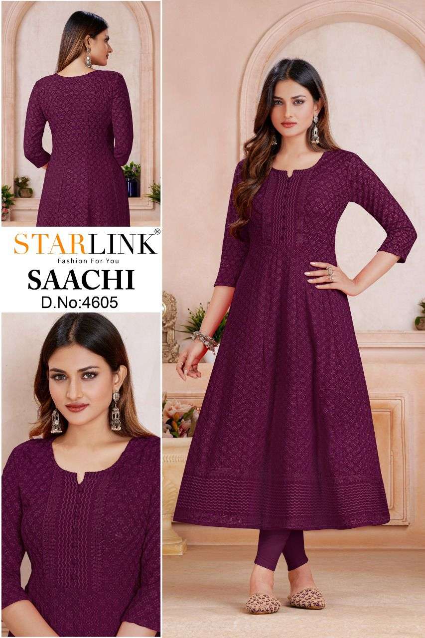 SAACHI BY STARLINK 4601 TO 4620 SERIES DESIGNER STYLISH FANCY COLORFUL BEAUTIFUL PARTY WEAR & ETHNIC WEAR COLLECTION RAYON KURTIS AT WHOLESALE PRICE