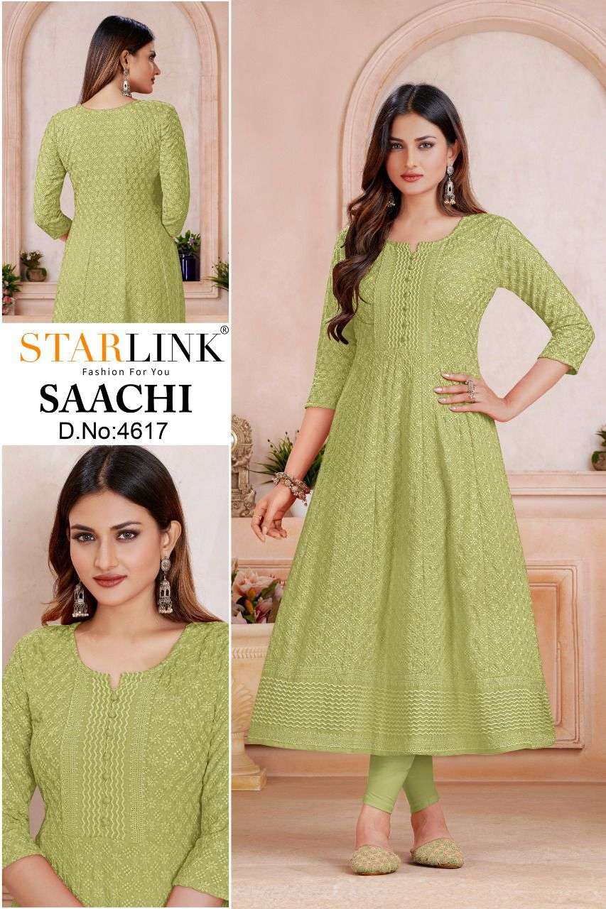 SAACHI BY STARLINK 4601 TO 4620 SERIES DESIGNER STYLISH FANCY COLORFUL BEAUTIFUL PARTY WEAR & ETHNIC WEAR COLLECTION RAYON KURTIS AT WHOLESALE PRICE
