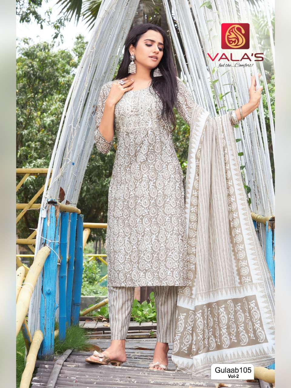 GULAAB VOL-2 BY VALAS 101 TO 108 SERIES BEAUTIFUL SUITS COLORFUL STYLISH FANCY CASUAL WEAR & ETHNIC WEAR COTTON DRESSES AT WHOLESALE PRICE
