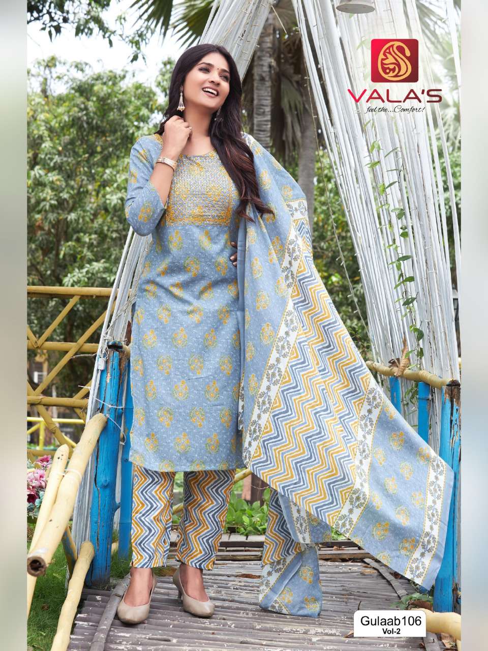 GULAAB VOL-2 BY VALAS 101 TO 108 SERIES BEAUTIFUL SUITS COLORFUL STYLISH FANCY CASUAL WEAR & ETHNIC WEAR COTTON DRESSES AT WHOLESALE PRICE
