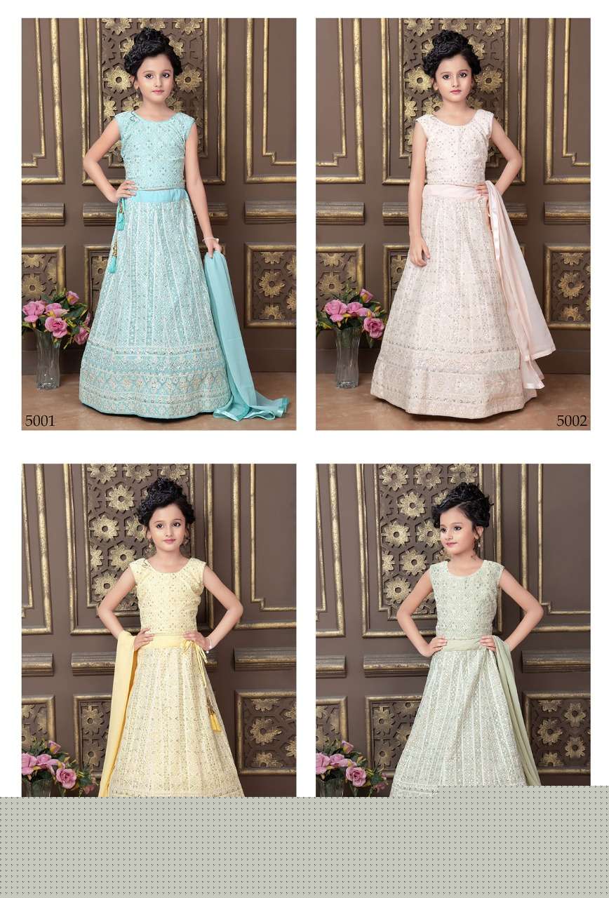Saanvi By Fashid Wholesale 5001 To 5004 Series Beautiful Colorful Fancy Wedding Collection Occasional Wear & Party Wear Heavy Faux Georgette Lehengas At Wholesale Price