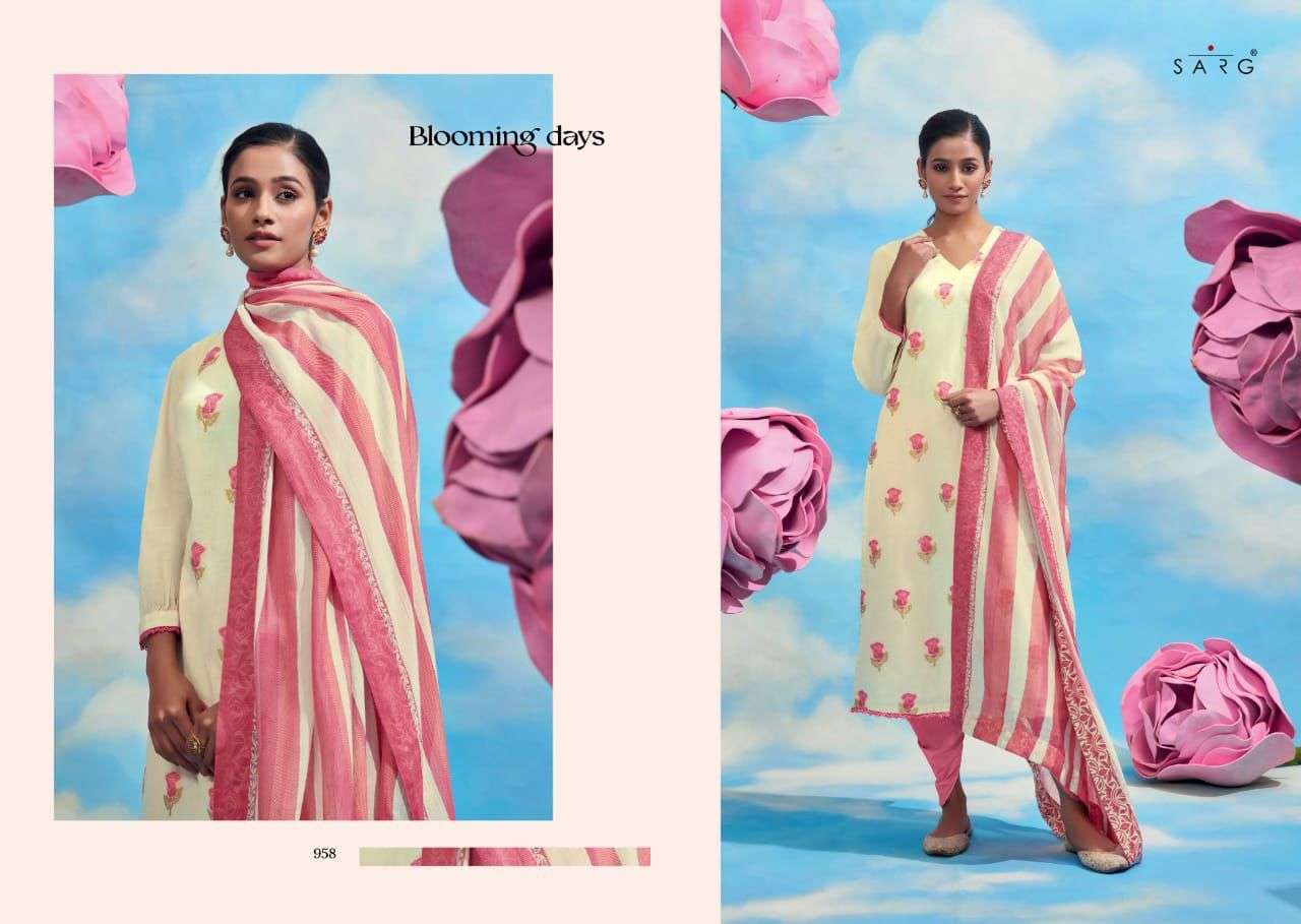 BLOOMING DAYS BY SARG BEAUTIFUL SUITS COLORFUL STYLISH FANCY CASUAL WEAR & ETHNIC WEAR JACQUARD DRESSES AT WHOLESALE PRICE