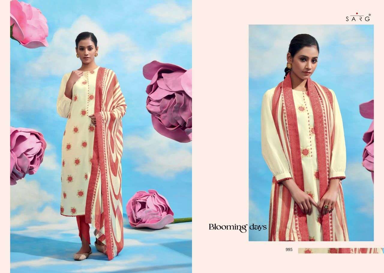 BLOOMING DAYS BY SARG BEAUTIFUL SUITS COLORFUL STYLISH FANCY CASUAL WEAR & ETHNIC WEAR JACQUARD DRESSES AT WHOLESALE PRICE