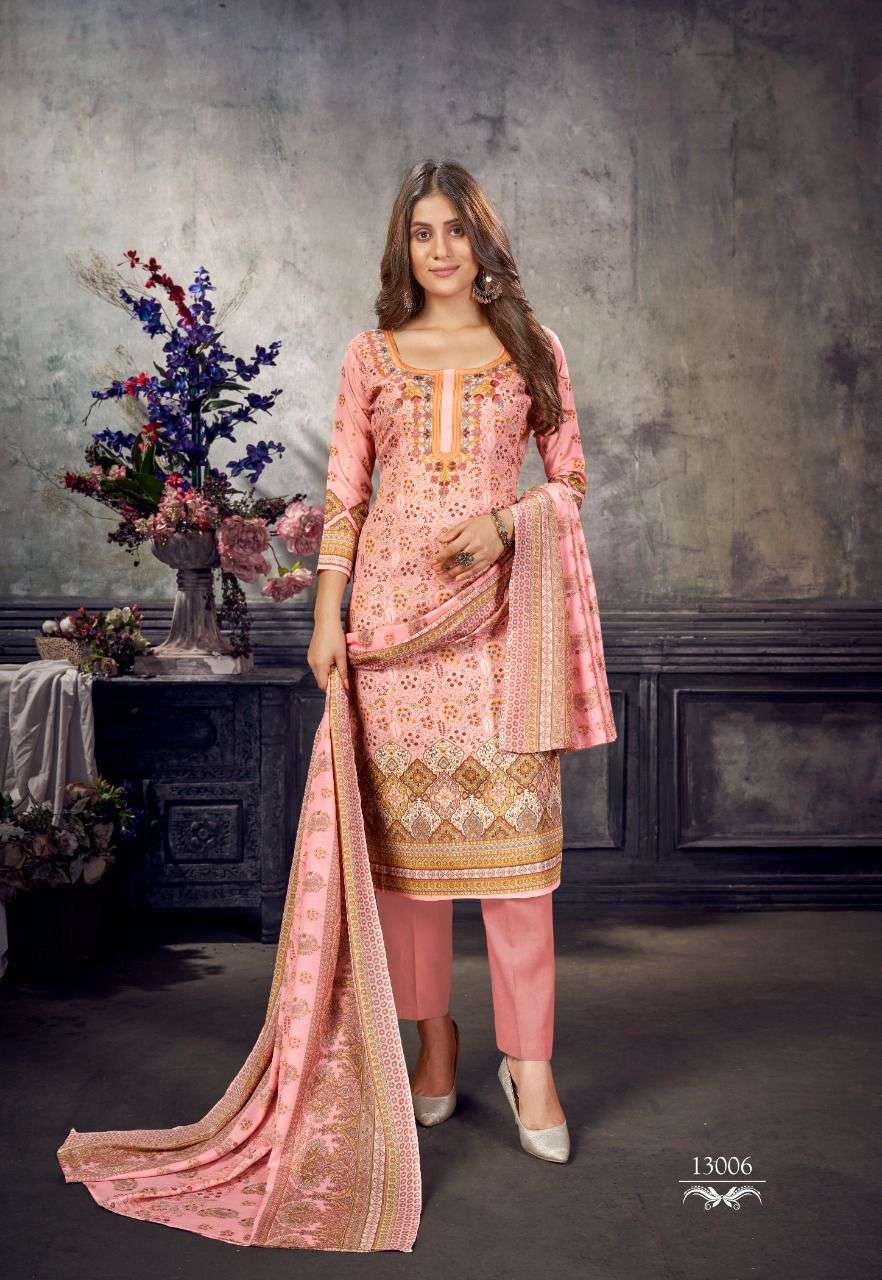 PAKIZAA VOL-13 BY SHIV GORI SILK MILLS 13001 TO 13012 SERIES BEAUTIFUL STYLISH SHARARA SUITS FANCY COLORFUL CASUAL WEAR & ETHNIC WEAR & READY TO WEAR HEAVY COTTON PRINTED DRESSES AT WHOLESALE PRICE