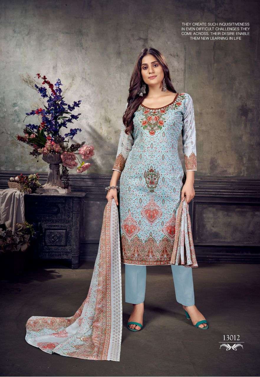 PAKIZAA VOL-13 BY SHIV GORI SILK MILLS 13001 TO 13012 SERIES BEAUTIFUL STYLISH SHARARA SUITS FANCY COLORFUL CASUAL WEAR & ETHNIC WEAR & READY TO WEAR HEAVY COTTON PRINTED DRESSES AT WHOLESALE PRICE