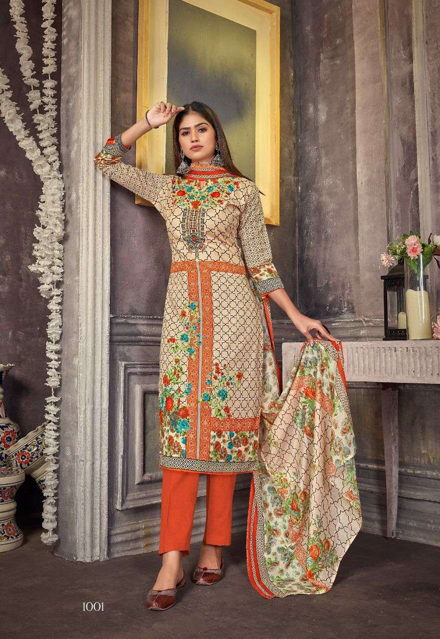 SHABNAM BY SHIV GORI SILK MILLS 1001 TO 1010 SERIES BEAUTIFUL SUITS COLORFUL STYLISH FANCY CASUAL WEAR & ETHNIC WEAR INDO COTTON PRINT DRESSES AT WHOLESALE PRICE