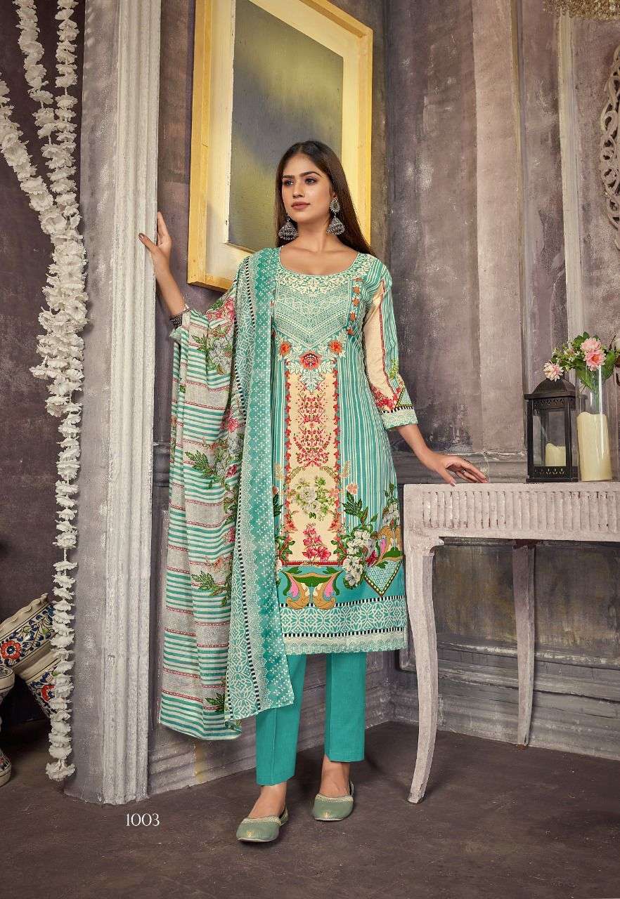 SHABNAM BY SHIV GORI SILK MILLS 1001 TO 1010 SERIES BEAUTIFUL SUITS COLORFUL STYLISH FANCY CASUAL WEAR & ETHNIC WEAR INDO COTTON PRINT DRESSES AT WHOLESALE PRICE
