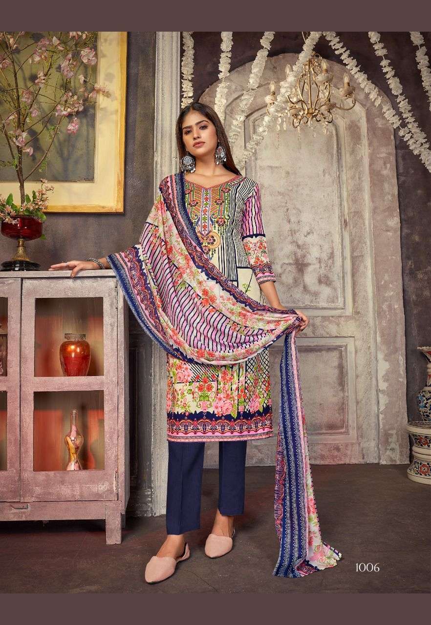SHABNAM BY SHIV GORI SILK MILLS 1001 TO 1010 SERIES BEAUTIFUL SUITS COLORFUL STYLISH FANCY CASUAL WEAR & ETHNIC WEAR INDO COTTON PRINT DRESSES AT WHOLESALE PRICE