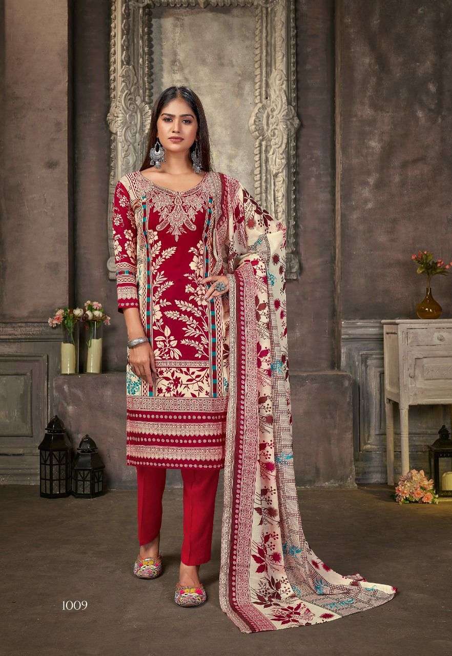 SHABNAM BY SHIV GORI SILK MILLS 1001 TO 1010 SERIES BEAUTIFUL SUITS COLORFUL STYLISH FANCY CASUAL WEAR & ETHNIC WEAR INDO COTTON PRINT DRESSES AT WHOLESALE PRICE