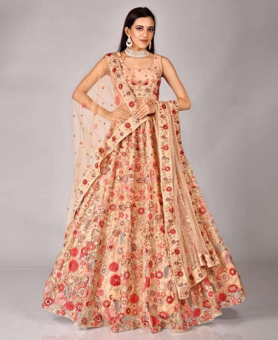AZA VOL-2 BY PANVI 201 TO 204 SERIES DESIGNER BEAUTIFUL NAVRATRI COLLECTION OCCASIONAL WEAR & PARTY WEAR SOFT NET LEHENGAS AT WHOLESALE PRICE