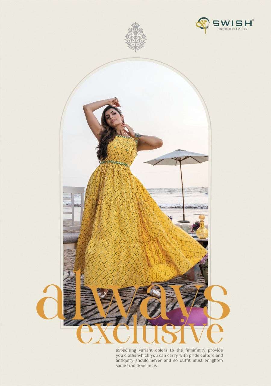 BE RICH BY SWISH 101 TO 106 SERIES BEAUTIFUL STYLISH FANCY COLORFUL CASUAL WEAR & ETHNIC WEAR PURE COTTON GOWNS AT WHOLESALE PRICE