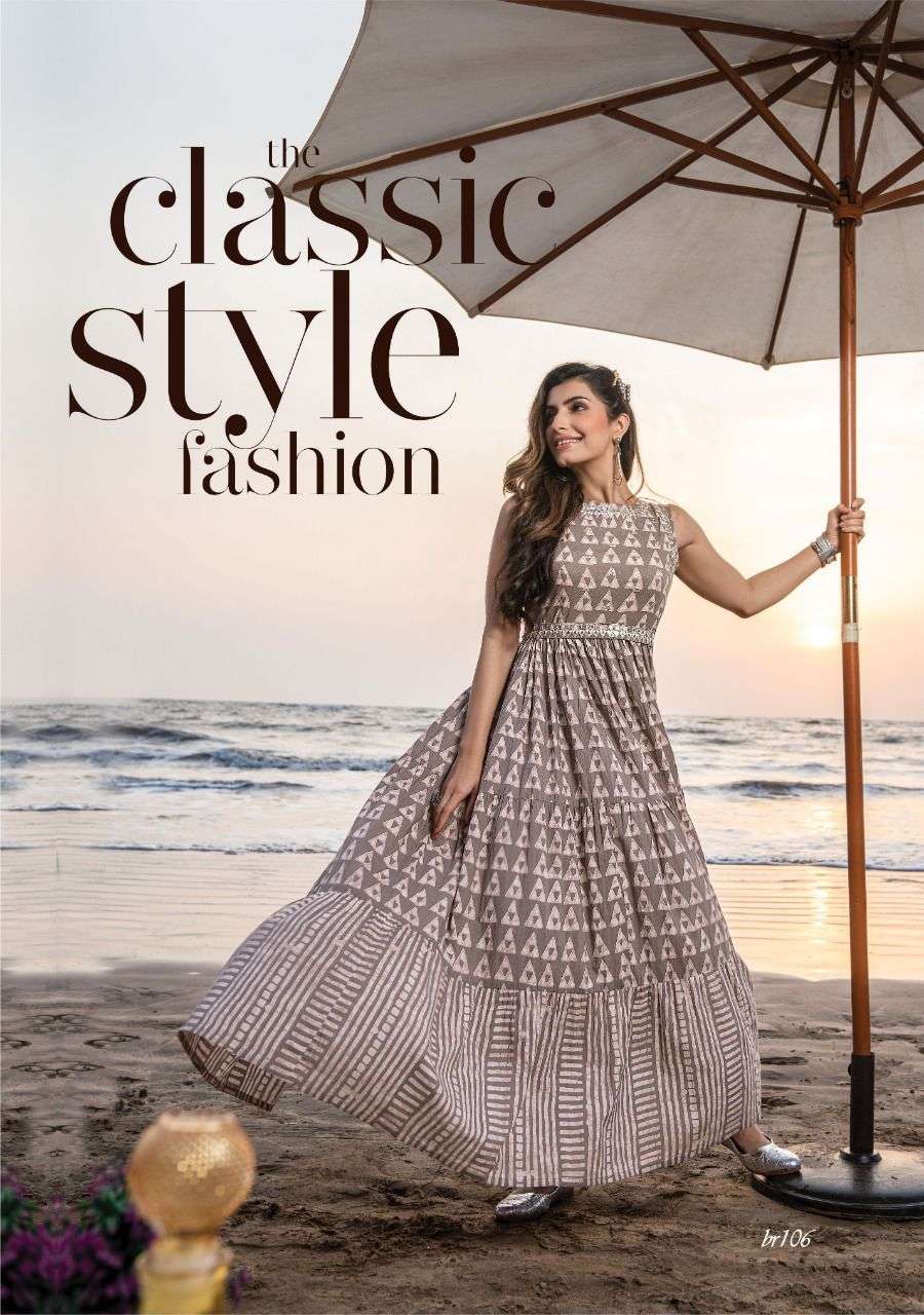 BE RICH BY SWISH 101 TO 106 SERIES BEAUTIFUL STYLISH FANCY COLORFUL CASUAL WEAR & ETHNIC WEAR PURE COTTON GOWNS AT WHOLESALE PRICE