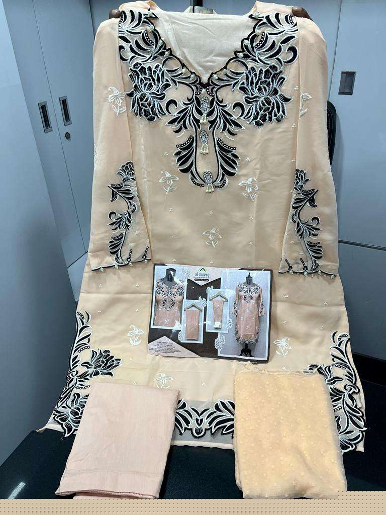 AL-MEERA HIT DESIGN 1114 COLOURS BY AL-MEERA 1114-A TO 1114-F SERIES BEAUTIFUL PAKISTANI SUITS COLORFUL STYLISH FANCY CASUAL WEAR & ETHNIC WEAR FAUX GEORGETTE DRESSES AT WHOLESALE PRICE