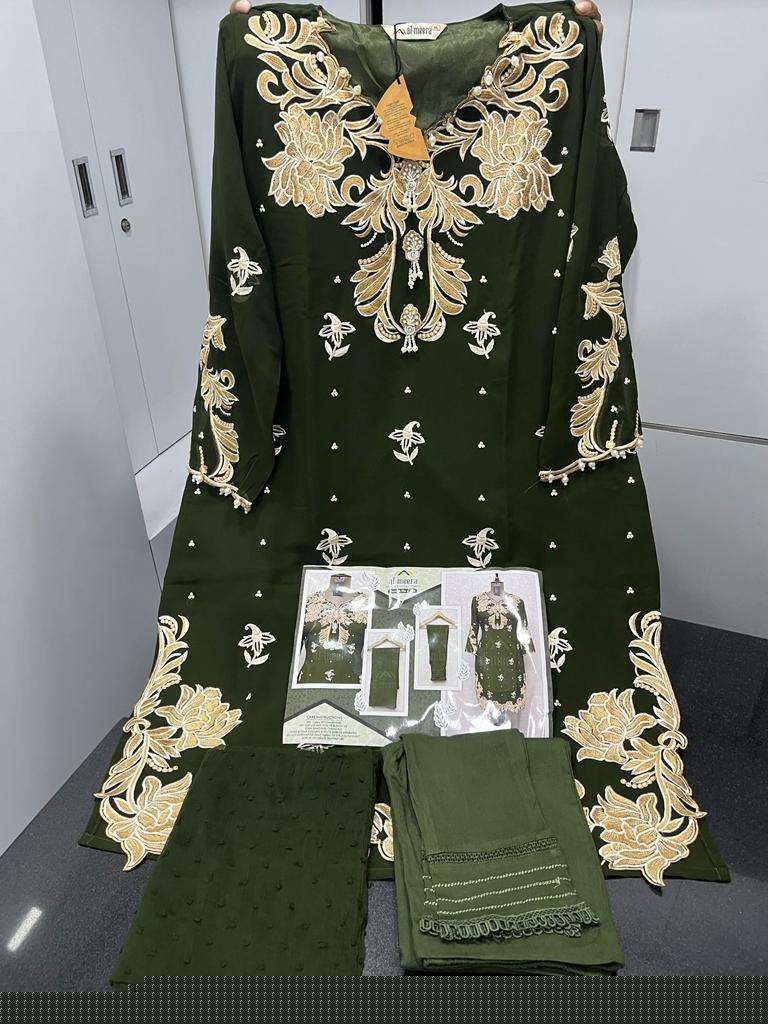 AL-MEERA HIT DESIGN 1114 COLOURS BY AL-MEERA 1114-A TO 1114-F SERIES BEAUTIFUL PAKISTANI SUITS COLORFUL STYLISH FANCY CASUAL WEAR & ETHNIC WEAR FAUX GEORGETTE DRESSES AT WHOLESALE PRICE