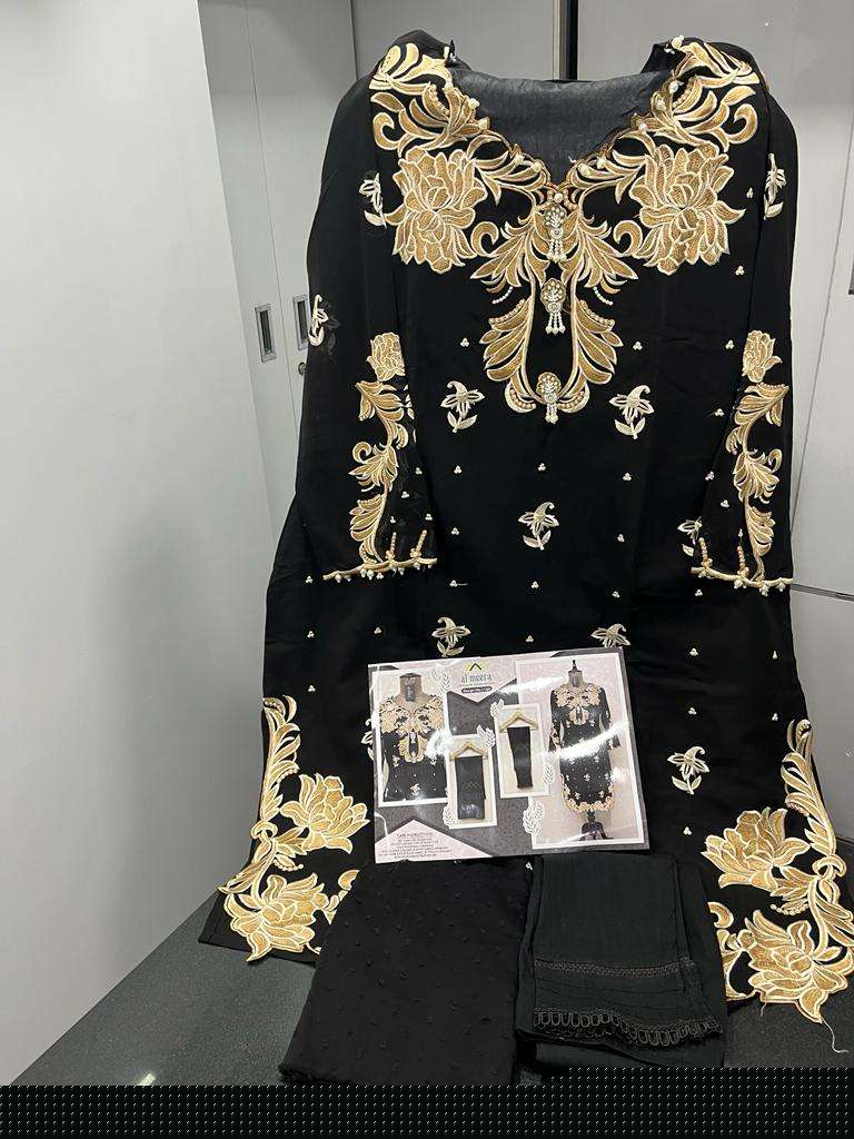 AL-MEERA HIT DESIGN 1114 COLOURS BY AL-MEERA 1114-A TO 1114-F SERIES BEAUTIFUL PAKISTANI SUITS COLORFUL STYLISH FANCY CASUAL WEAR & ETHNIC WEAR FAUX GEORGETTE DRESSES AT WHOLESALE PRICE